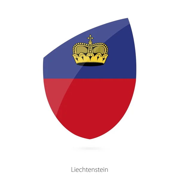 Bandeira de Liechtenstein no estilo de ícone de Rugby . — Vetor de Stock