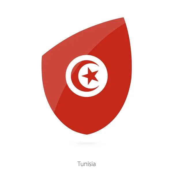 Bandiera della Tunisia. Bandiera tunisina del rugby . — Vettoriale Stock