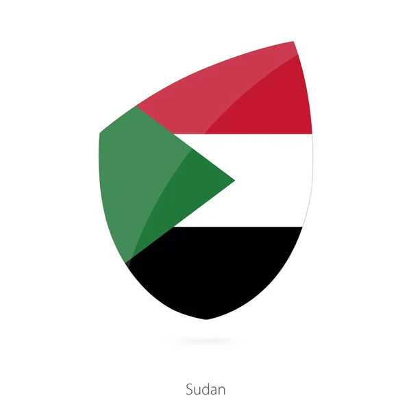 Flaga Sudanu. Sudanian flaga Rugby. — Wektor stockowy