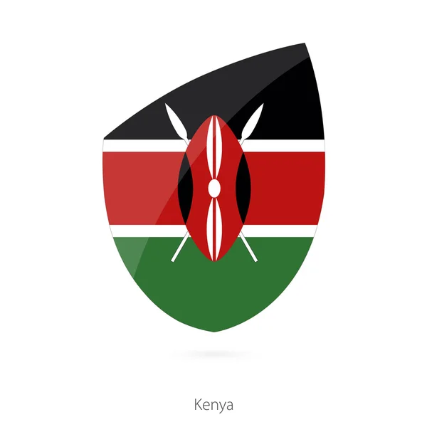 Kenya flagga i stil med Rugby-ikonen. — Stock vektor