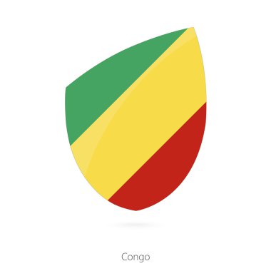 Rugby simgesi tarzı Kongo Cumhuriyeti bayrağı.