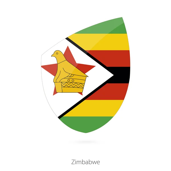 Flaga Zimbabwe w stylu Rugby ikona. — Wektor stockowy