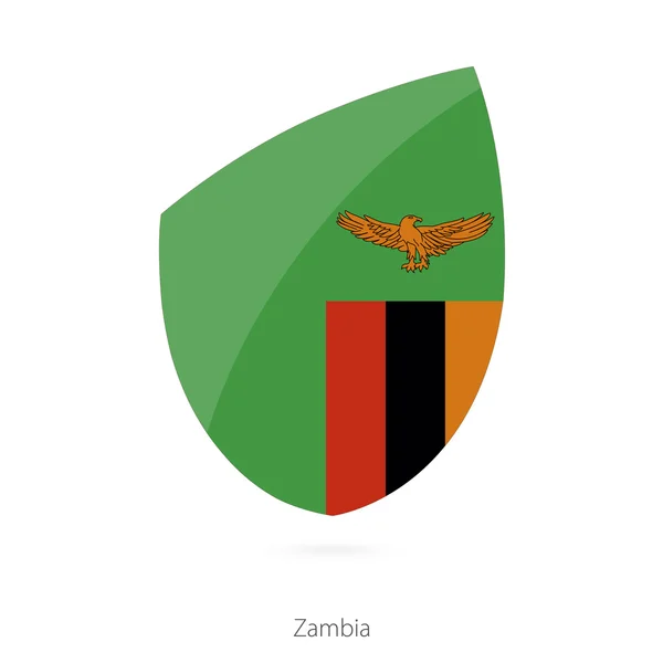 Flagge von Sambia im Stil der Rugby-Ikone. — Stockvektor