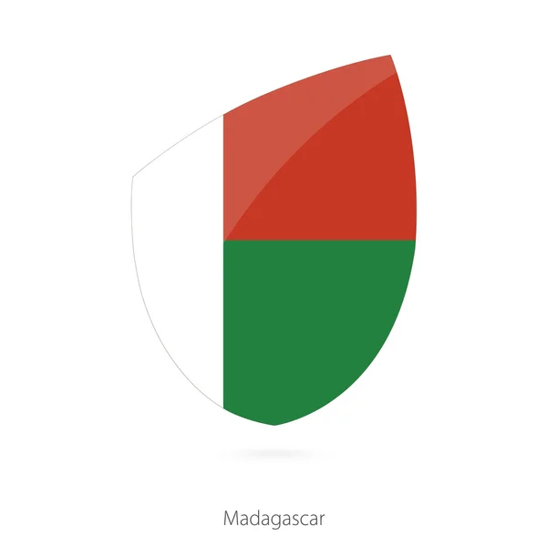 Vlajka Madagaskaru ve stylu ikony Rugby. — Stockový vektor