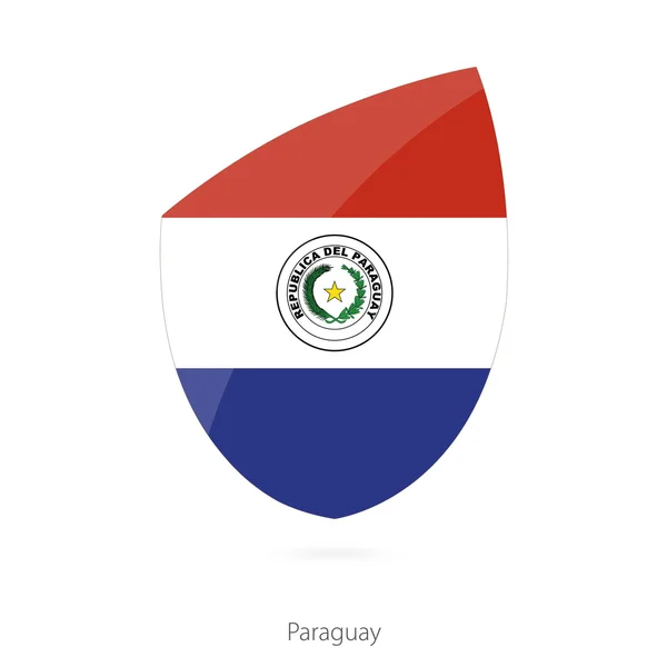 Flagge Paraguays im Stil der Rugby-Ikone. — Stockvektor