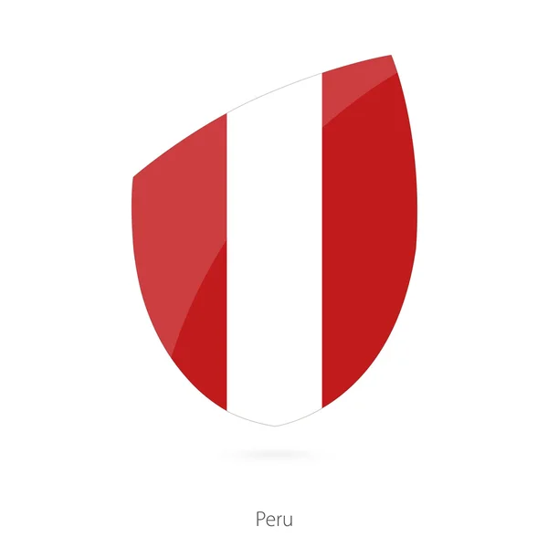 Flagge von Peru im Stil der Rugby-Ikone. — Stockvektor