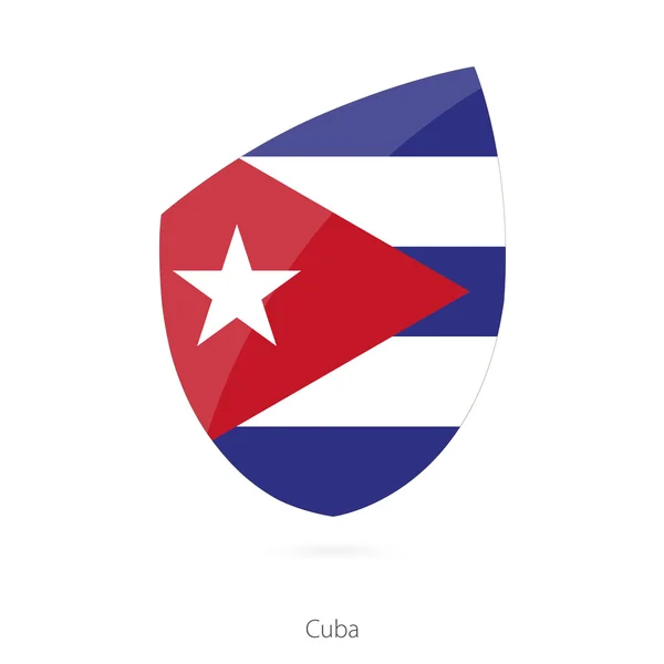 Drapeau de Cuba dans le style de l'icône du rugby . — Image vectorielle