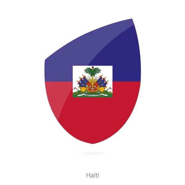 Vlag van Haïti in de stijl van Rugby pictogram. — Stockvector