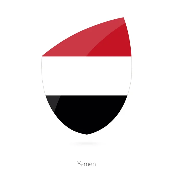 Yemen bayrak tarzında bir Rugby simgesi. — Stok Vektör