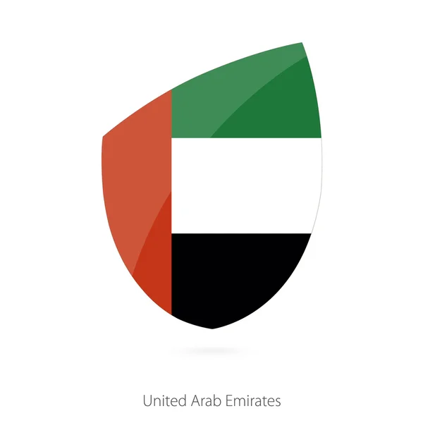 Bandeira dos Emirados Árabes Unidos no estilo do ícone de Rugby . — Vetor de Stock