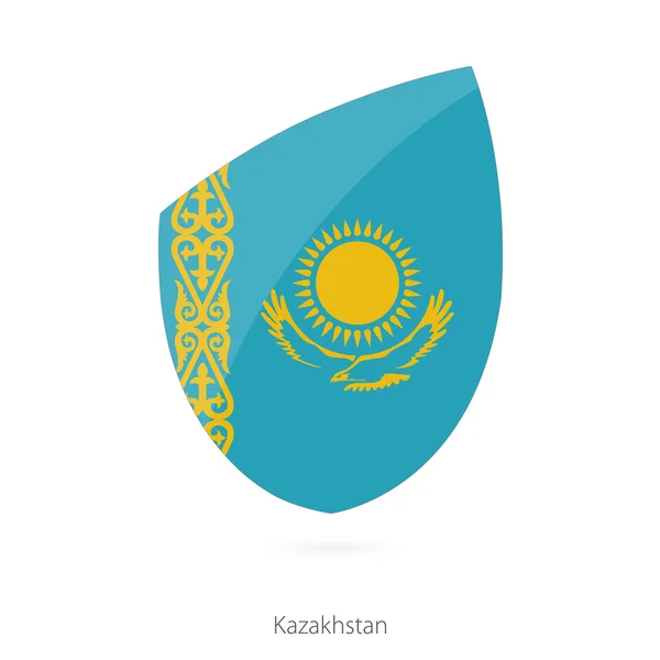 ラグビーのアイコンのスタイルでカザフスタンの旗. — ストックベクタ