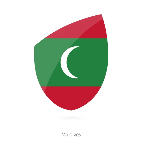 Bandera de Maldivas al estilo de Rugby icon . — Vector de stock