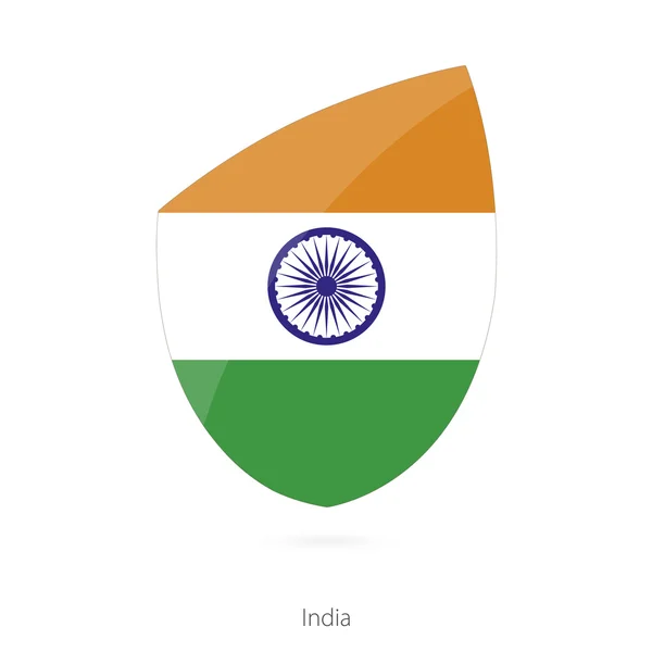Drapeau de l'Inde dans le style de l'icône du rugby . — Image vectorielle