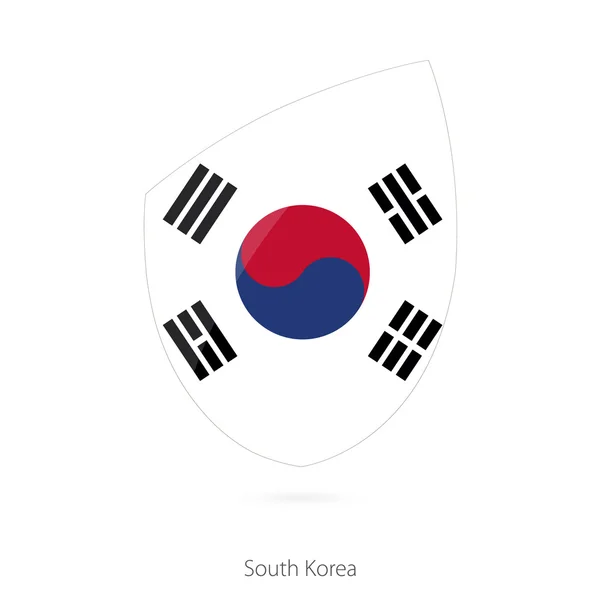 Sydkorea flagga i stil med Rugby-ikonen. — Stock vektor
