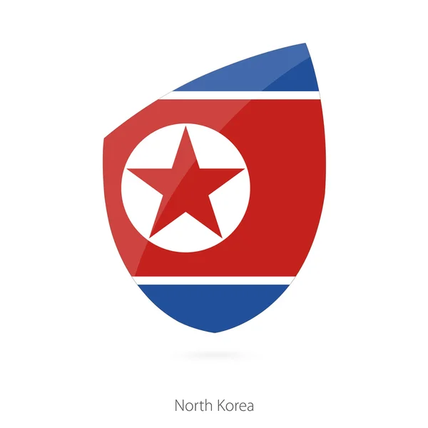 Bandiera della Corea del Nord nello stile dell'icona del Rugby . — Vettoriale Stock