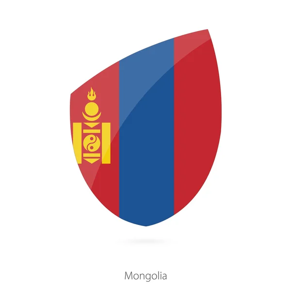 Bandeira da Mongólia no estilo do ícone Rugby . — Vetor de Stock