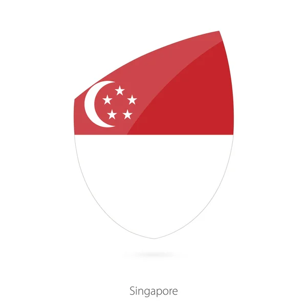 Flagge von Singapore im Stil einer Rugby-Ikone. — Stockvektor