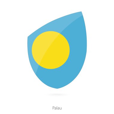 Rugby simgesi tarzı Palau Cumhuriyeti bayrağı.