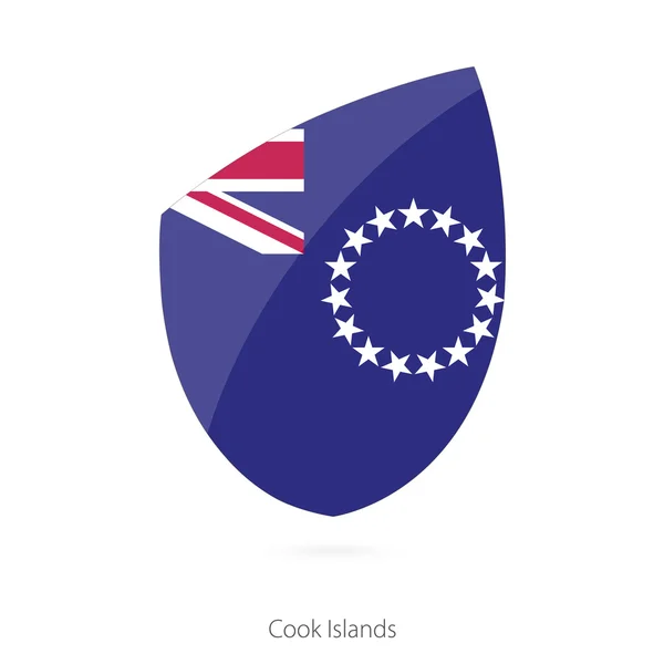 Bandera de Islas Cook al estilo de Rugby icon . — Archivo Imágenes Vectoriales