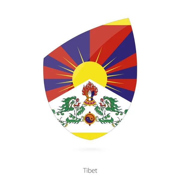 Vlag van Tibet in de stijl van Rugby pictogram. — Stockvector