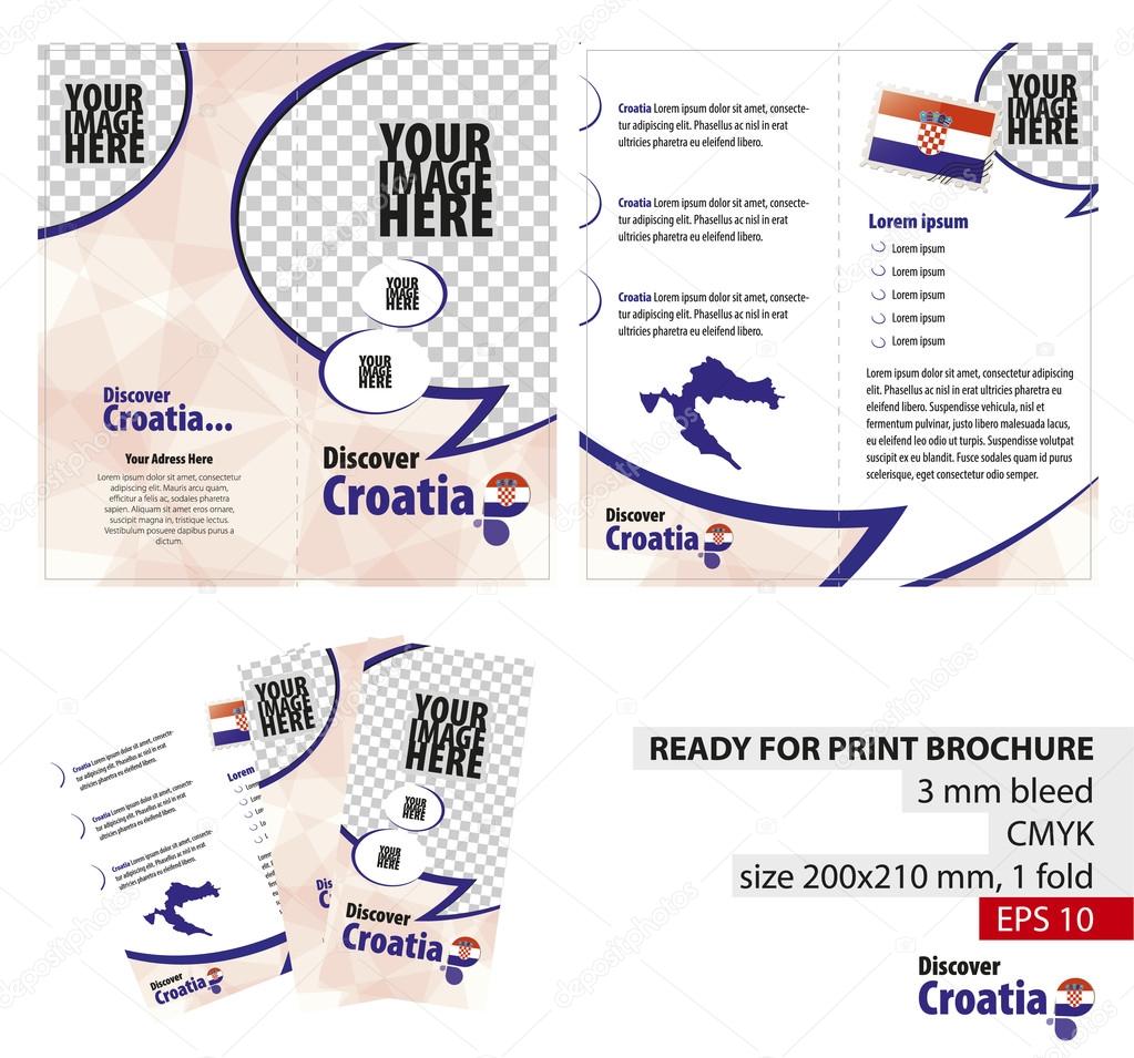 Brochure Design Template, Discover Croatia.