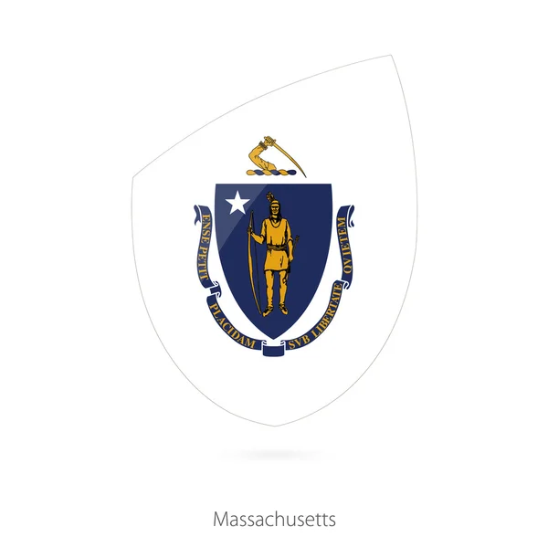 Bandera de Massachusetts al estilo de Rugby icon . — Vector de stock