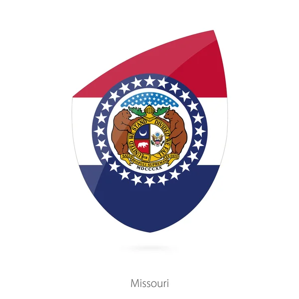 Flagge von Missouri im Stil einer Rugby-Ikone. — Stockvektor