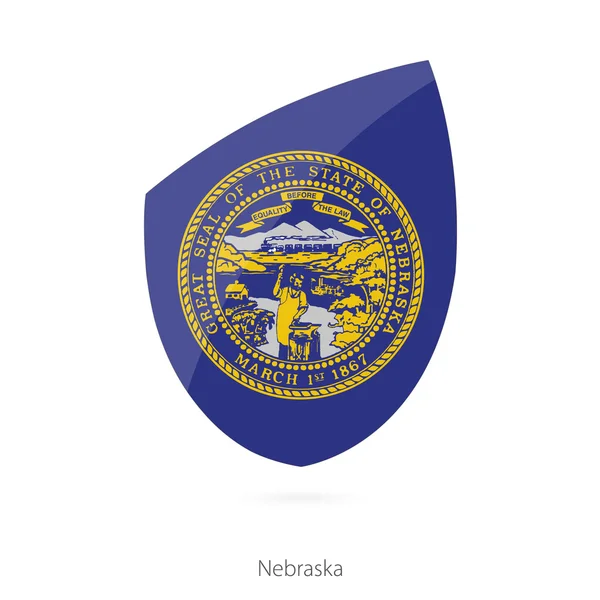 Bandera de Nebraska al estilo de Rugby icon . — Vector de stock