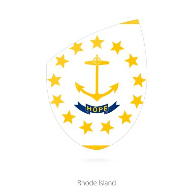 Flag of Rhode Island in the style of Rugby icon. clipart