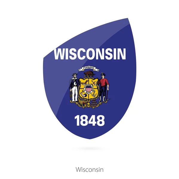 Bandeira de Wisconsin no estilo do ícone de Rugby . —  Vetores de Stock