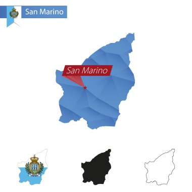 San Marino mavi düşük Poli harita sermaye San Marino.