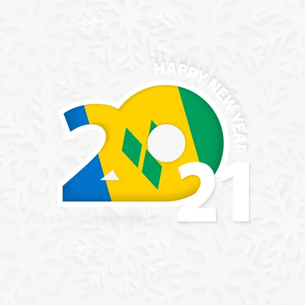 Frohes Neues Jahr 2021 Für Saint Vincent Und Die Grenadinen — Stockvektor