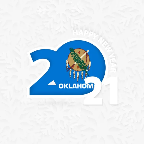 冰雹背景下的俄克拉荷马州2021年新年快乐 — 图库矢量图片