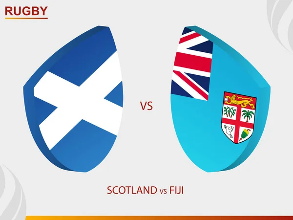 Scotland Fiji Rugby Match Rugby Tournament Vector Template — Stock Vector