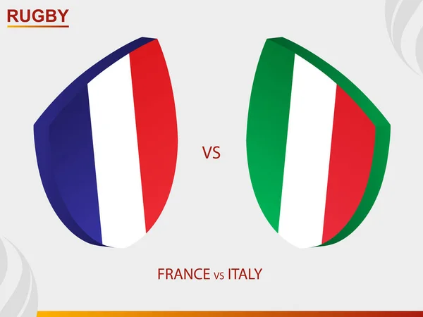 Francia Contra Italia Torneo Rugby Plantilla Vectorial — Vector de stock