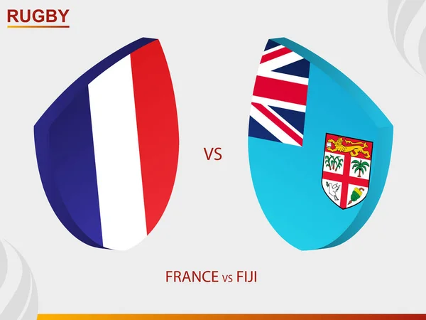 Francia Fiji Partido Rugby Torneo Rugby Plantilla Vectorial — Vector de stock