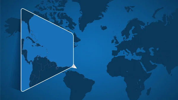 Localização São Vicente Granadinas Mapa Mundial Com Mapa Ampliado São —  Vetores de Stock