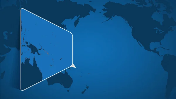 Lage Der Salomonen Auf Der Weltkarte Mit Vergrößerter Karte Der — Stockvektor