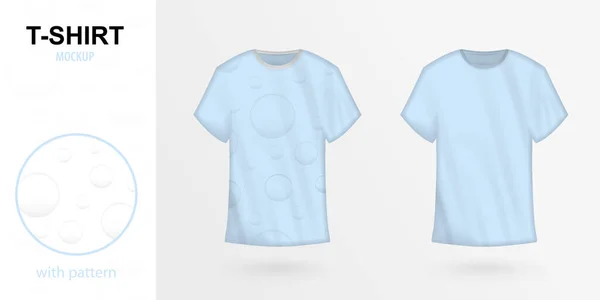 Макет Светло Голубой Футболки Рисунком Пузыря Дизайн Рубашки — стоковый вектор