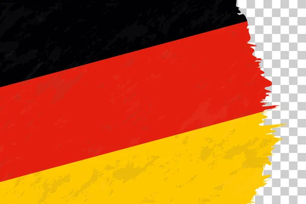 Horizontal Abstract Grunge Cepillado Bandera Alemania Red Transparente — Vector de stock