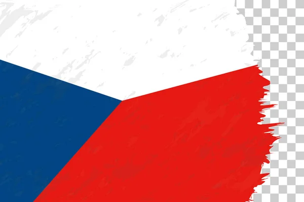 Horizontal Abstract Grunge Brushed Flag Czech Republic Transparent Grid — Stockový vektor