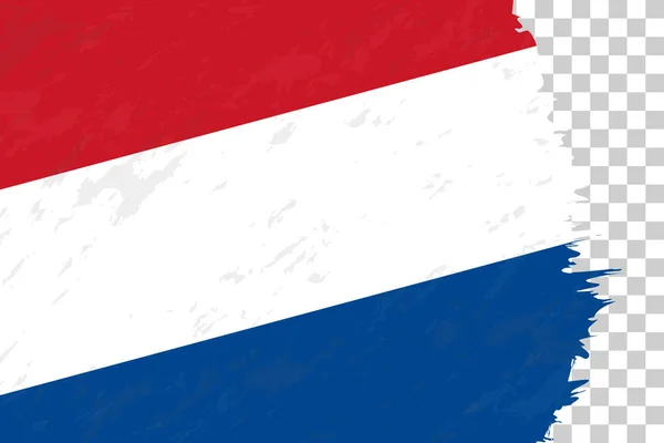 Horizontal Abstract Grunge Brushed Flag Netherlands Transparent Grid — Stockový vektor