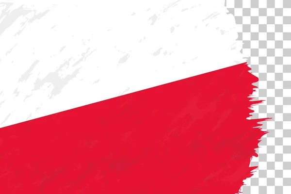 Horizontal Abstract Grunge Brushed Flag Poland Transparent Grid — Stockový vektor