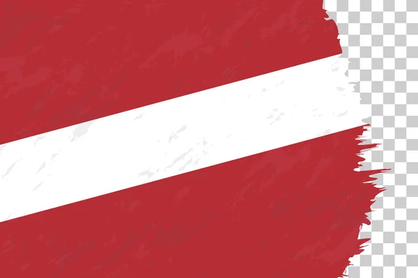 Bandera Cepillada Grunge Horizontal Abstracta Letonia Red Transparente — Archivo Imágenes Vectoriales