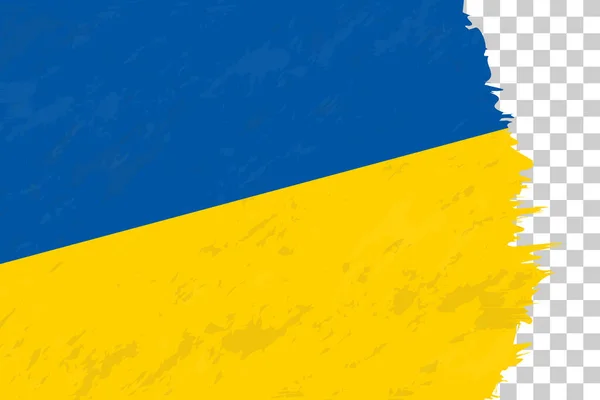 Horizontal Abstracto Grunge Cepillado Bandera Ucrania Rejilla Transparente — Archivo Imágenes Vectoriales