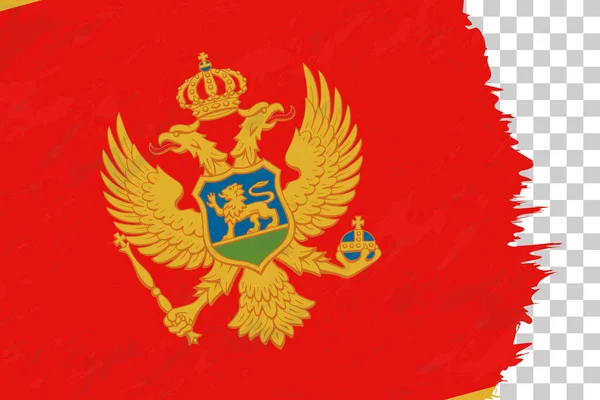 Horizontal Abstrato Grunge Escovado Bandeira Montenegro Grade Transparente — Vetor de Stock
