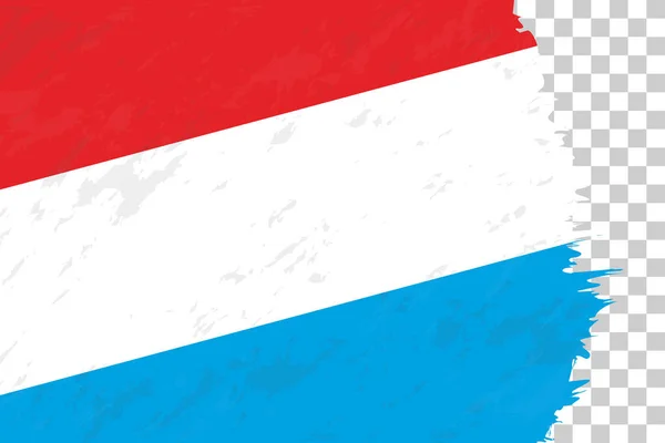 透明网格上的卢森堡横向抽象Grunge刷国旗 — 图库矢量图片