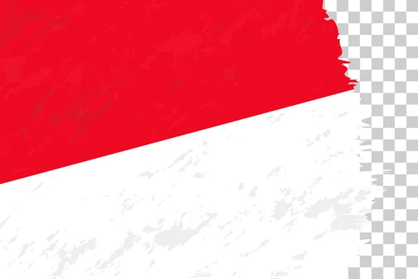 Horizontal Abstracto Grunge Cepillado Bandera Mónaco Red Transparente — Archivo Imágenes Vectoriales