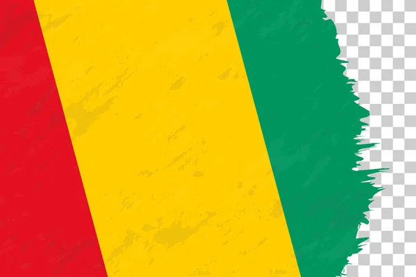 Bandera Guinea Cepillada Horizontal Abstracta Grunge Red Transparente — Archivo Imágenes Vectoriales
