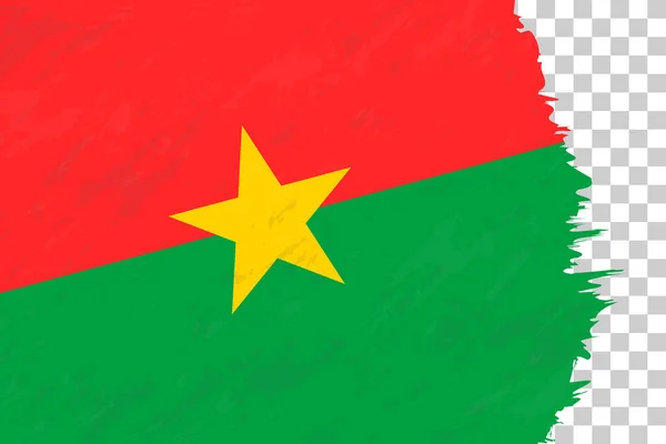 Horizontal Abstrato Grunge Escovado Bandeira Burkina Faso Grade Transparente — Vetor de Stock